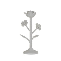 Design Shop Coarse Cast Iron Flower Taper Holder w/ Flowers