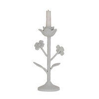 Design Shop Coarse Cast Iron Flower Taper Holder w/ Flowers