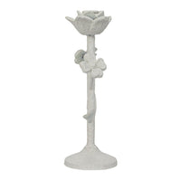 Design Shop Coarse Cast Iron Flower Taper Holder w/ Flowers