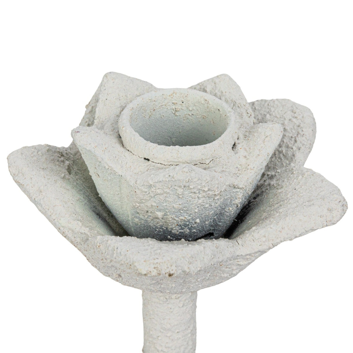 Design Shop Coarse Cast Iron Flower Taper Holder w/ Flowers