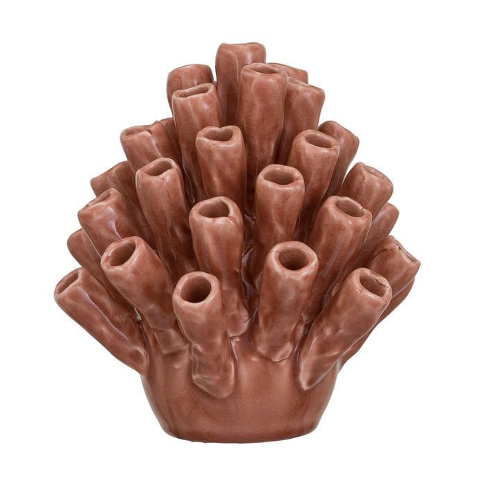 Design Shop Stoneware Coral Shaped Decor, Crackle Glaze, Coral Color (Each One Will Vary)