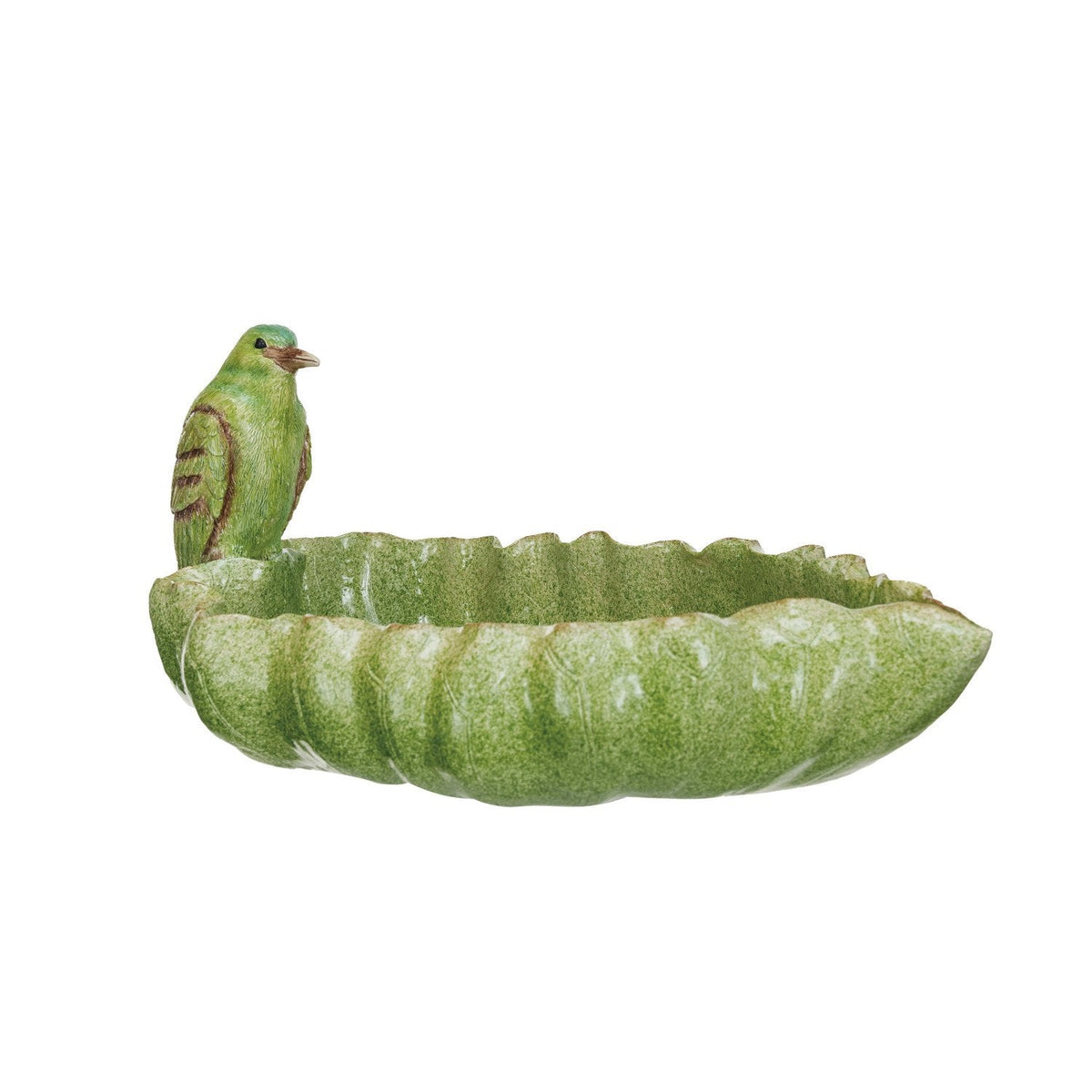Design Shop Decorative Resin Leaf Shaped Bowl w/ Bird