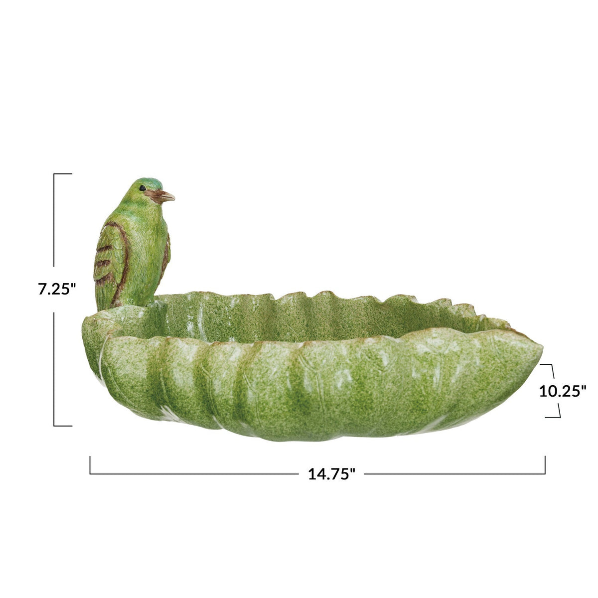 Design Shop Decorative Resin Leaf Shaped Bowl w/ Bird