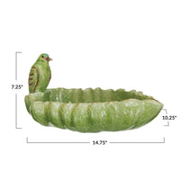 Design Shop Decorative Resin Leaf Shaped Bowl w/ Bird