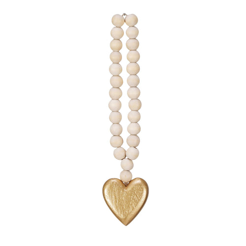 Design Shop Wood Bead Garland w/ Heart