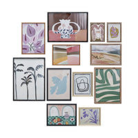 Design Shop Wood Framed Glass Wall Décor, Set of 12