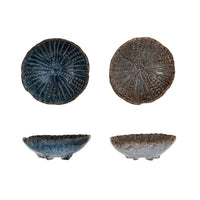 Design Shop Embossed Stoneware Footed Dish, 2 Colors