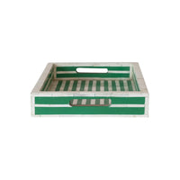 Design Shop Decorative Inlayed Bone & Resin Tray w/ Handles