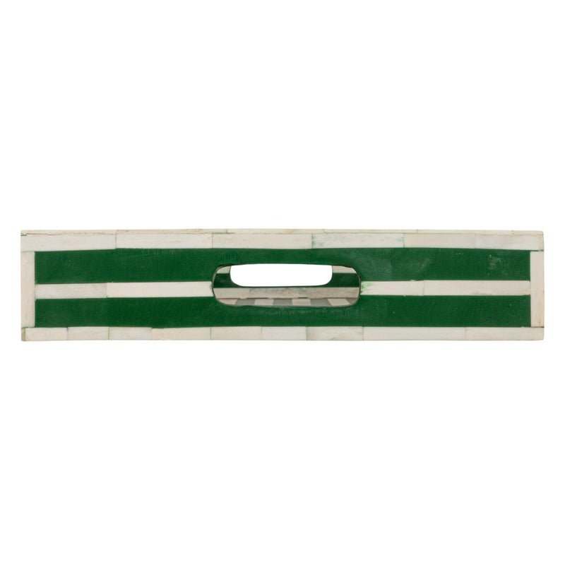 Design Shop Decorative Inlayed Bone & Resin Tray w/ Handles