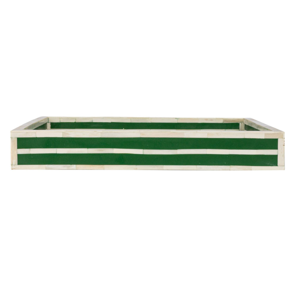 Design Shop Decorative Inlayed Bone & Resin Tray w/ Handles