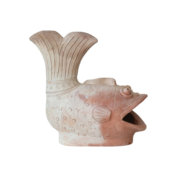 Design Shop Terra-cotta Fish Shaped Container, Natural