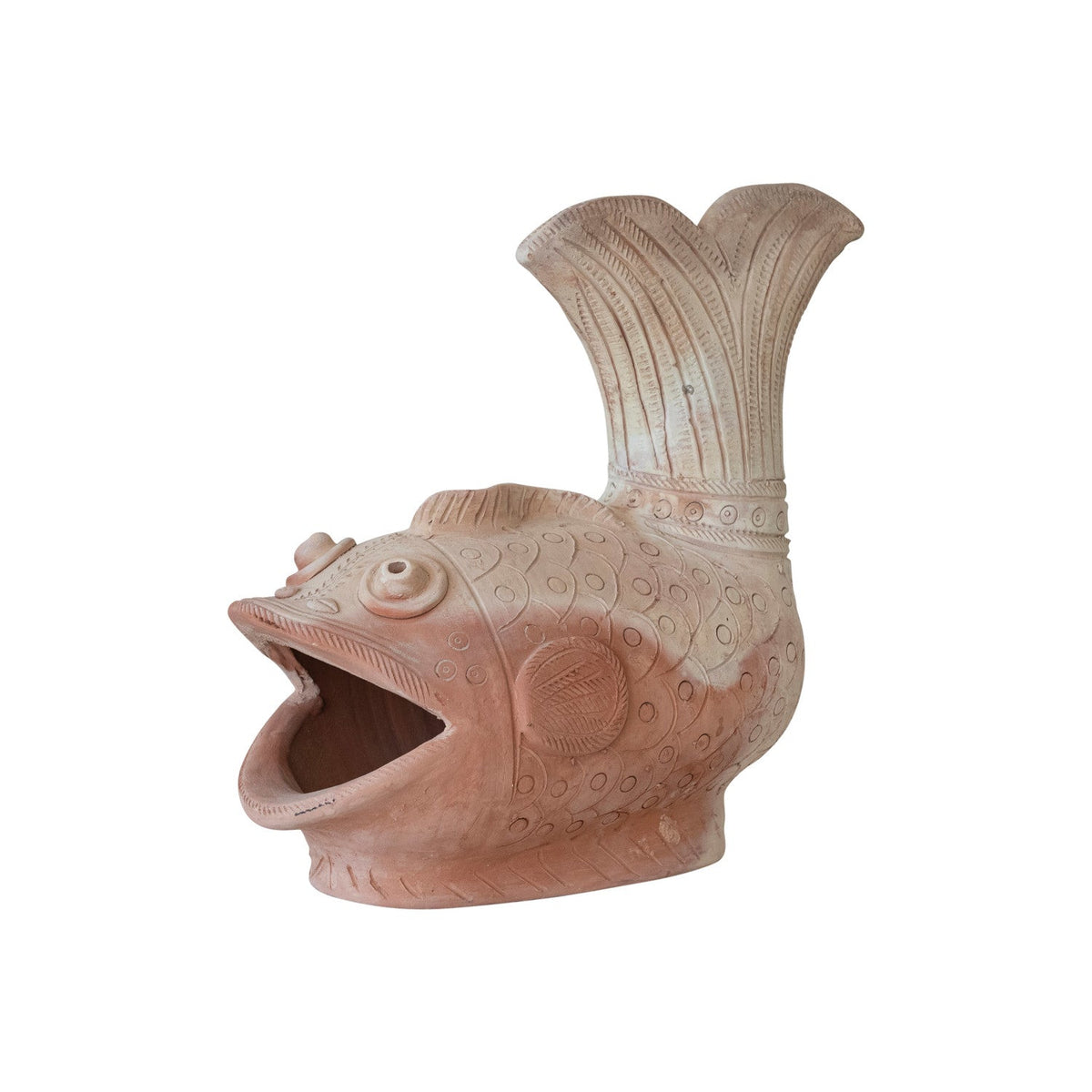 Design Shop Terra-cotta Fish Shaped Container, Natural