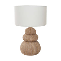 Design Shop Resin Stacked Sea Urchin Table Lamp w/ Linen Shade