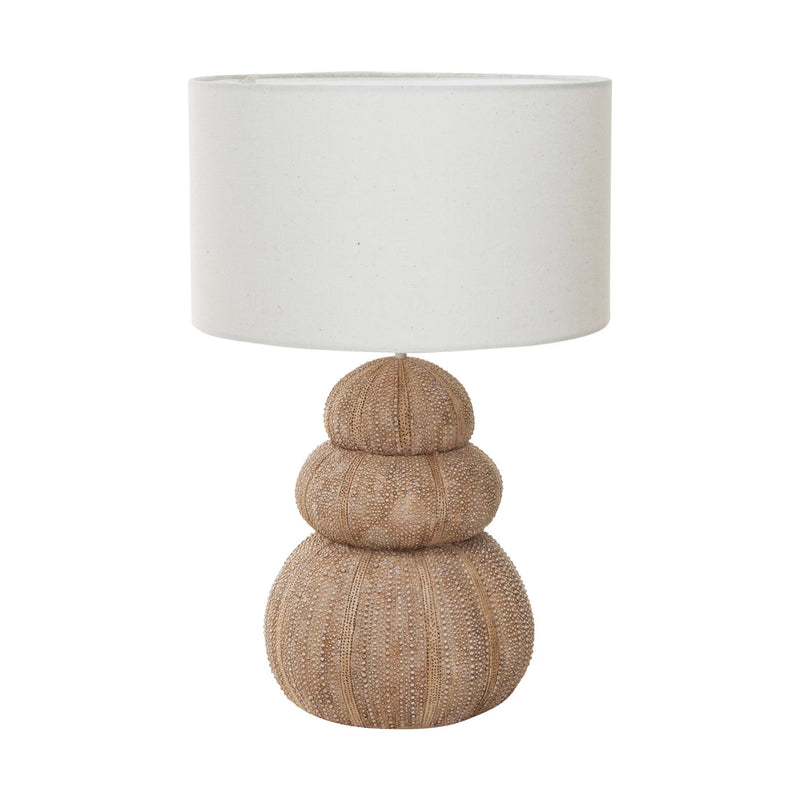 Design Shop Resin Stacked Sea Urchin Table Lamp w/ Linen Shade