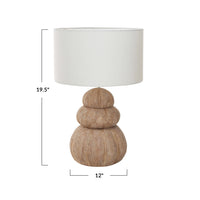 Design Shop Resin Stacked Sea Urchin Table Lamp w/ Linen Shade