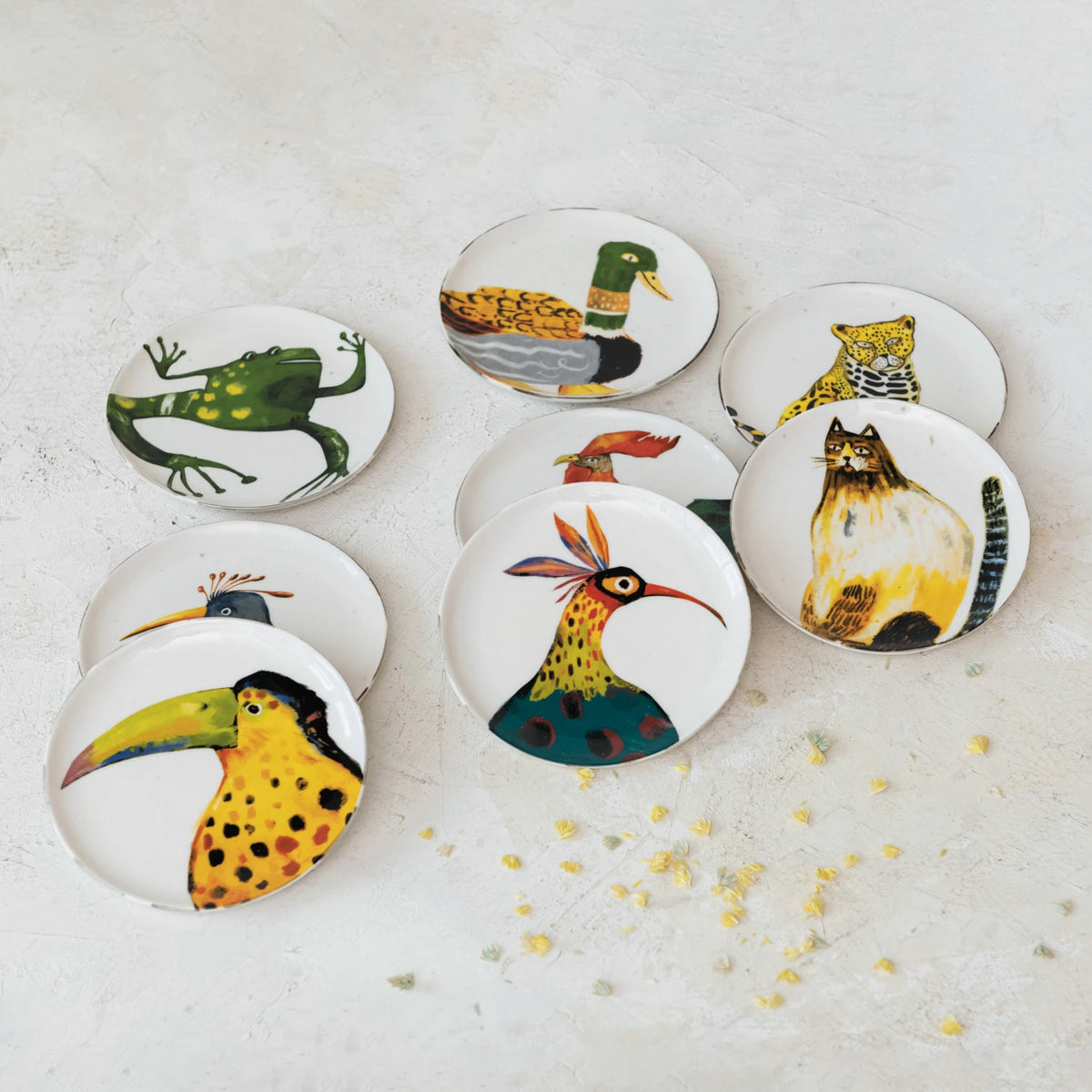Design Shop Stoneware Plate w/ Animal/Bird, Set of 8.