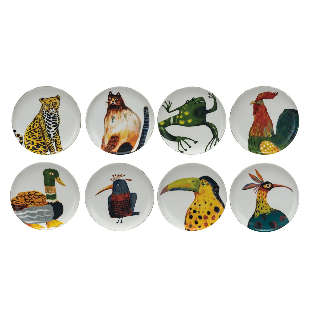 Design Shop Stoneware Plate w/ Animal/Bird, Set of 8.