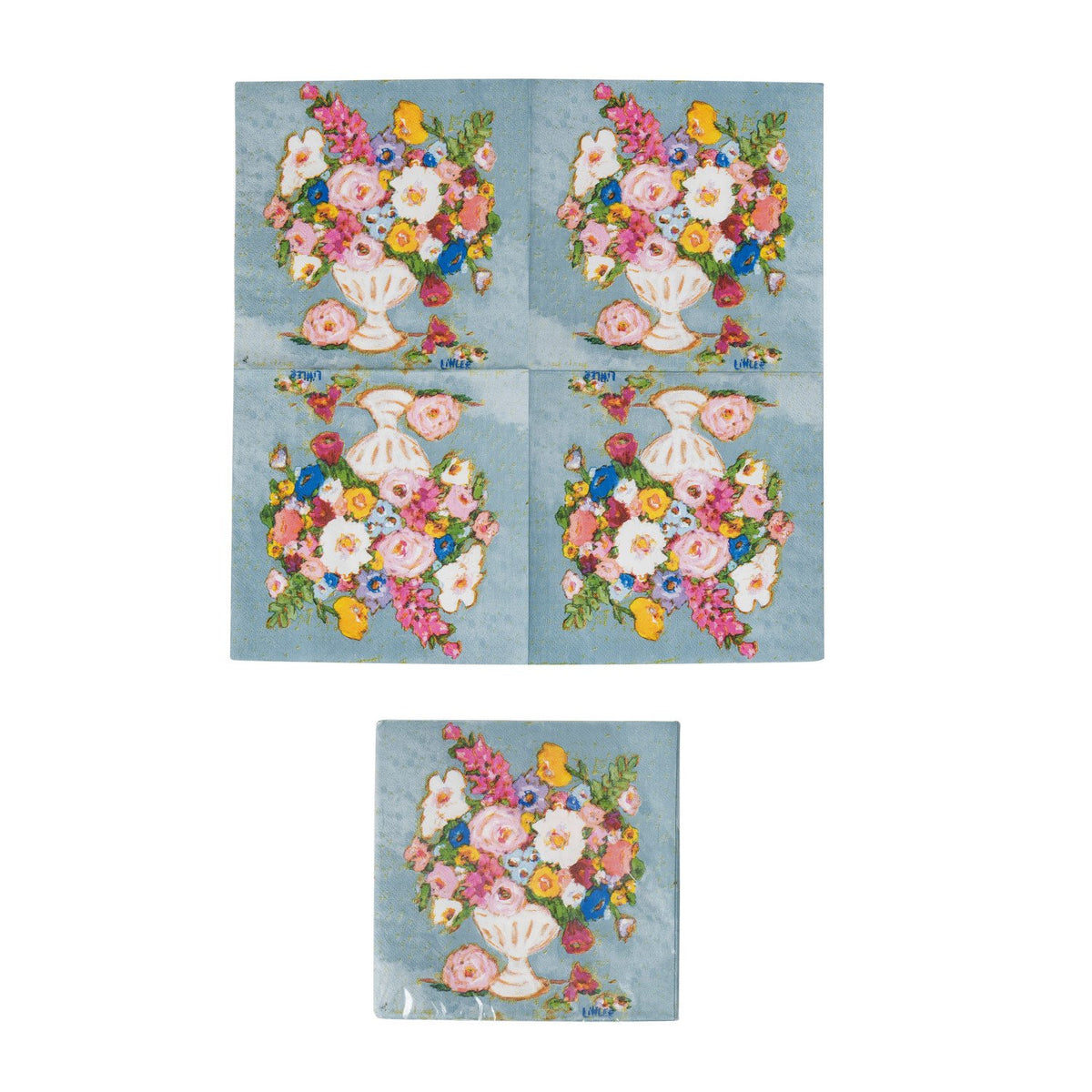 Design Shop Paper Napkins w/ Flowers In Vase