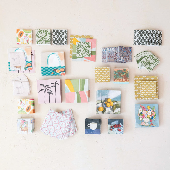 Design Shop Paper Cocktail Napkins w/ Bee Pattern