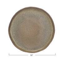 Design Shop Stoneware Plate, Reactive Crackle Glaze