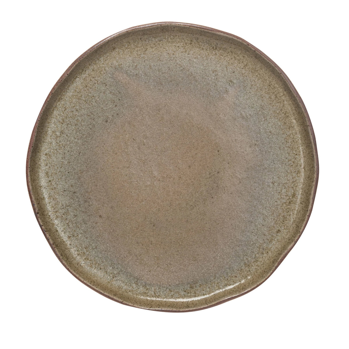 Design Shop Stoneware Plate, Reactive Crackle Glaze