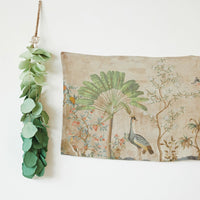 Design Shop Linen Printed Wall Hanging w/ Folding Wood Rod, KD