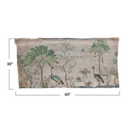 Design Shop Linen Printed Wall Hanging w/ Folding Wood Rod, KD