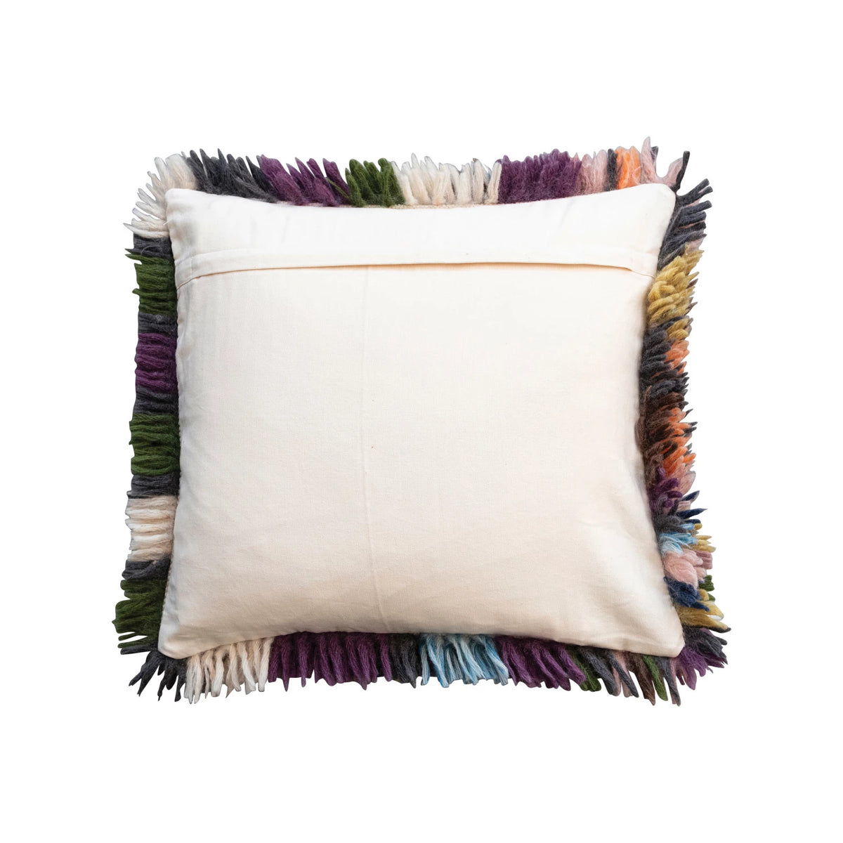 Design Shop 20" Square Woven New Zealand Wool Shag Pillow