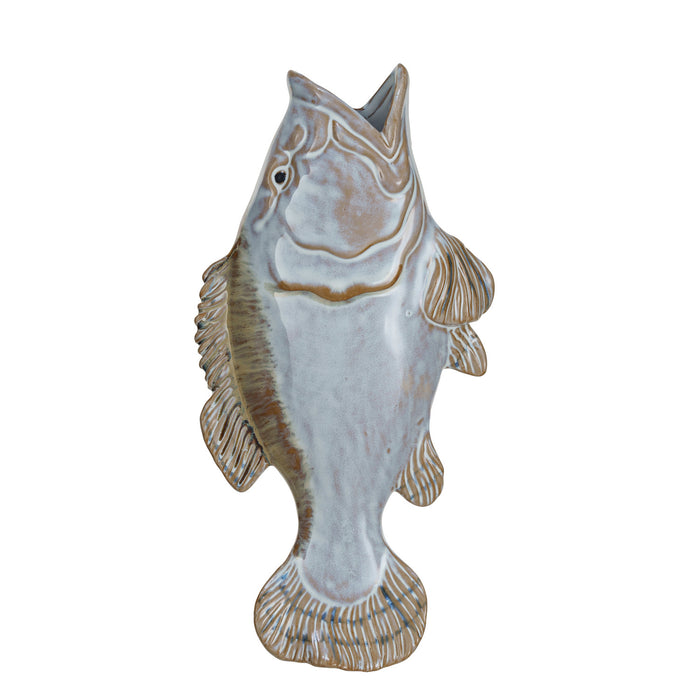 Design Shop Vine Reproduction Stoneware Fish Shaped Wall Vase (each One Will Vary)