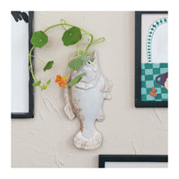 Design Shop Vine Reproduction Stoneware Fish Shaped Wall Vase (each One Will Vary)