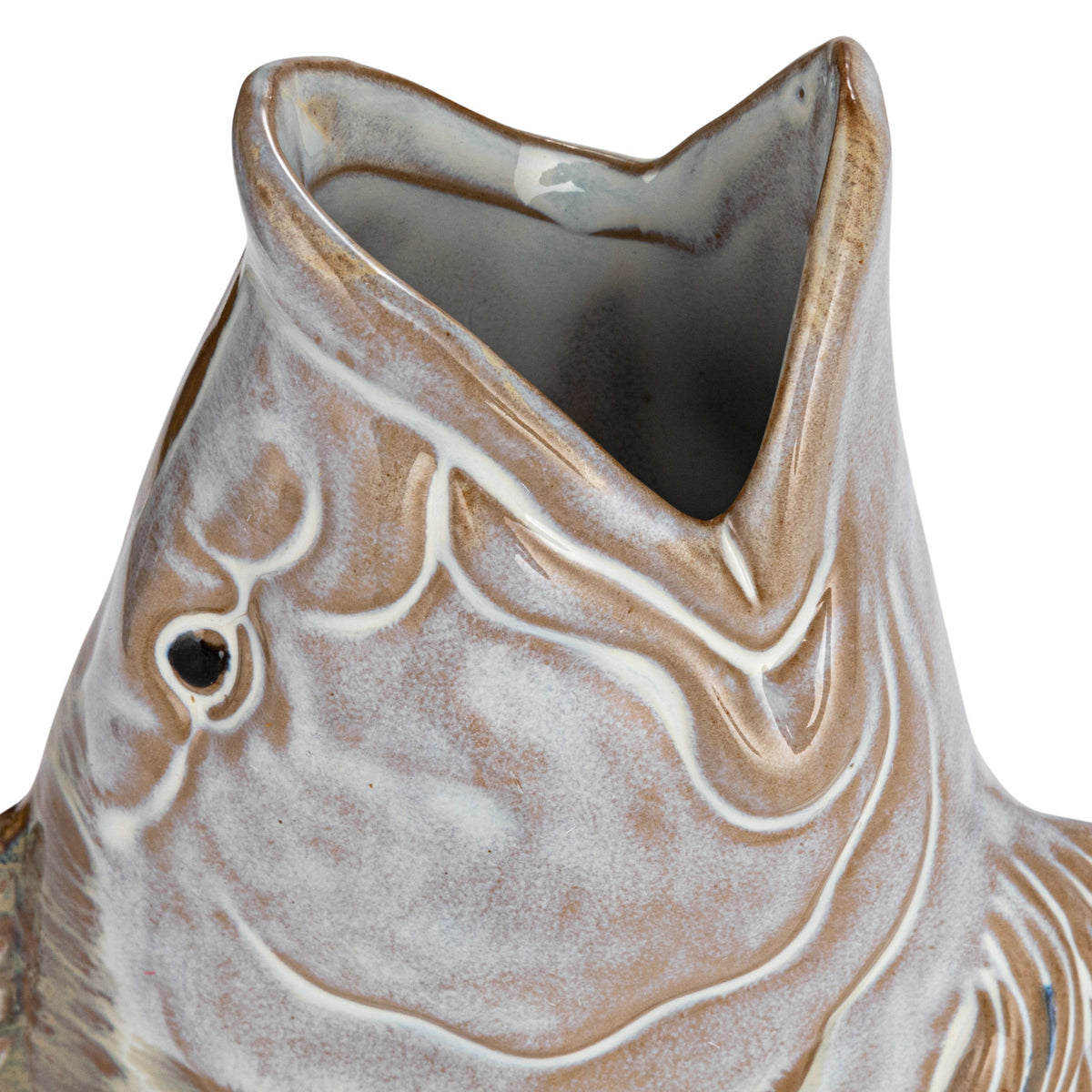 Design Shop Vine Reproduction Stoneware Fish Shaped Wall Vase (each One Will Vary)
