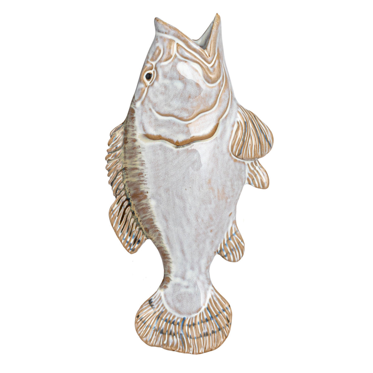 Design Shop Vine Reproduction Stoneware Fish Shaped Wall Vase (each One Will Vary)