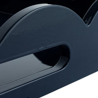 Design Shop MDF Lacquered Scalloped Tray w/ Handles, Navy Color
