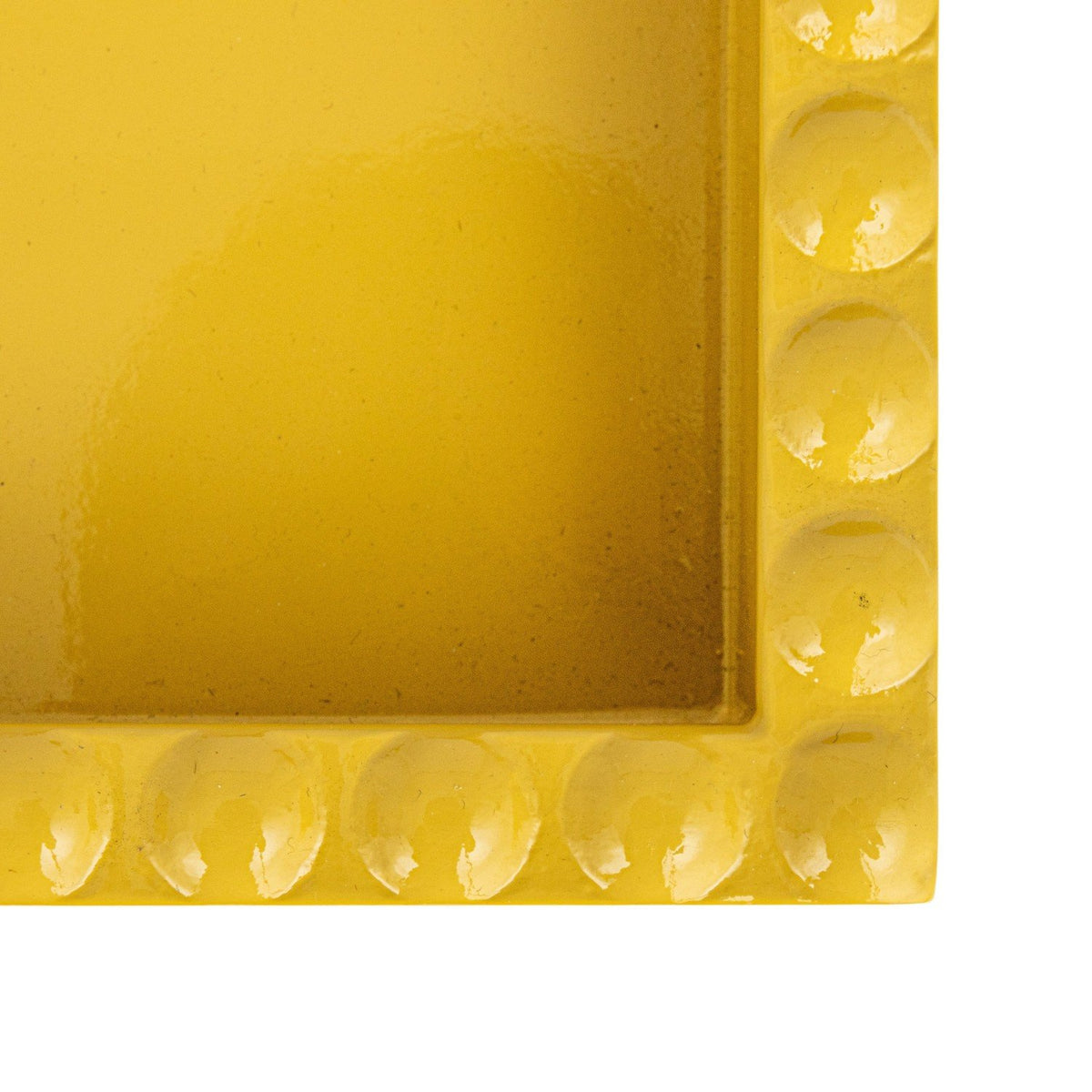 Design Shop MDF & Rubberwood Lacquered Tray w/ Hobnail Edge & Handles