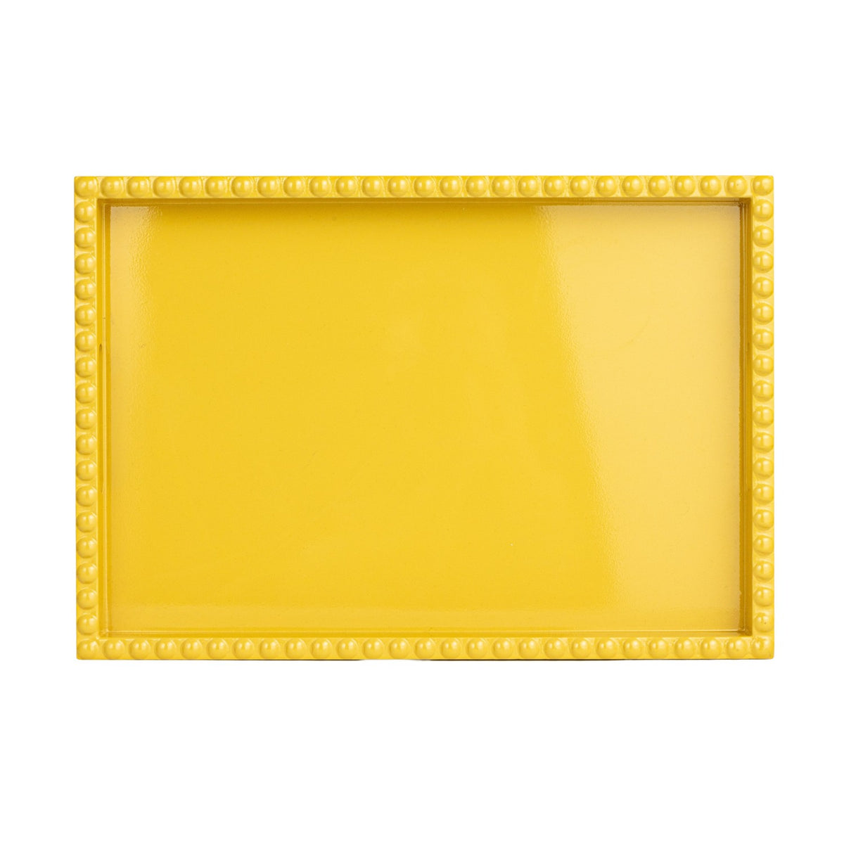 Design Shop MDF & Rubberwood Lacquered Tray w/ Hobnail Edge & Handles