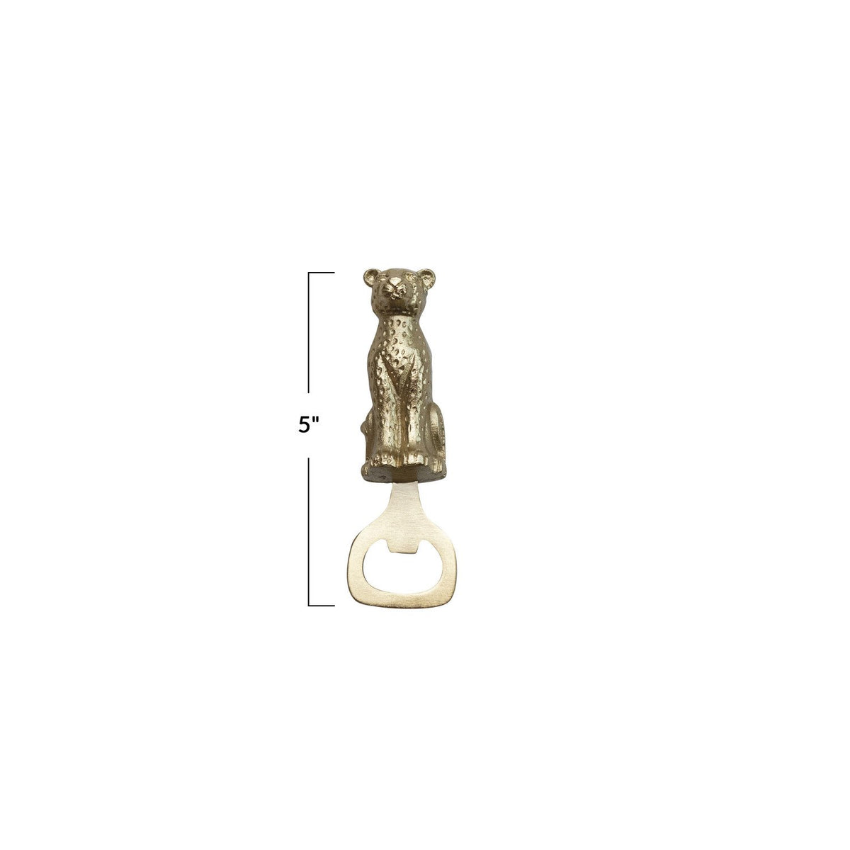 Design Shop Stainless Steel & Cast Aluminum Leopard Shaped Bottle Opener