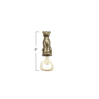 Design Shop Stainless Steel & Cast Aluminum Leopard Shaped Bottle Opener