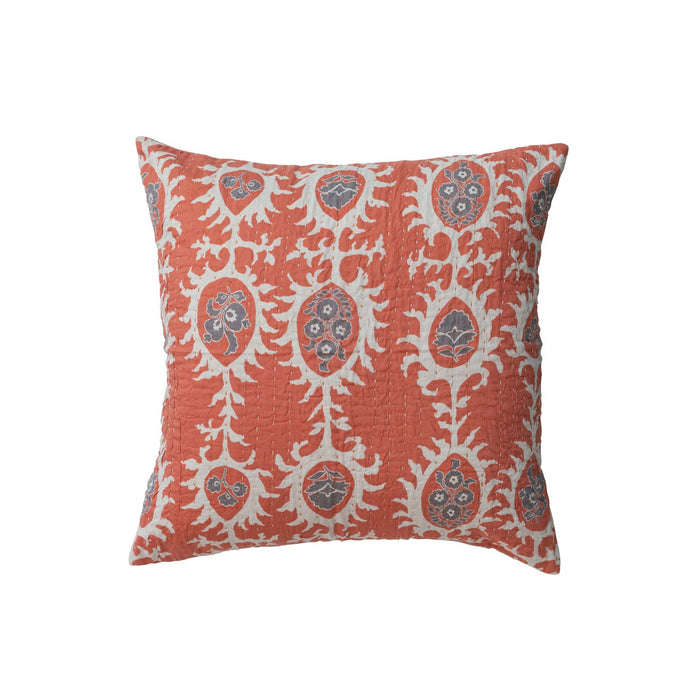Design Shop 20" Square Cotton Voile Printed Pillow w/ Suzani Pattern