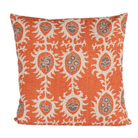 Design Shop 20" Square Cotton Voile Printed Pillow w/ Suzani Pattern