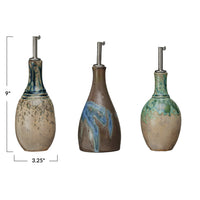 Design Shop 10 oz. Stoneware Oil Cruet, Set of 3