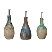 Design Shop 10 oz. Stoneware Oil Cruet, Set of 3