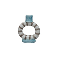 Design Shop Hand-Painted Stoneware Ring Taper Holder w/ Stripes