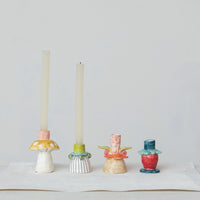 Design Shop Hand-Painted Stoneware Taper Holder