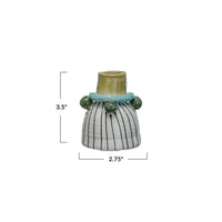 Design Shop Hand-Painted Stoneware Taper Holder