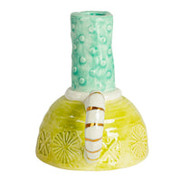 Design Shop Hand-Painted Stoneware Taper Holder w/ Handles