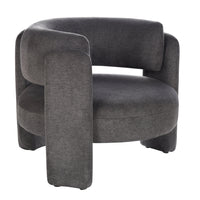 Grey Fabric Barrel Chair