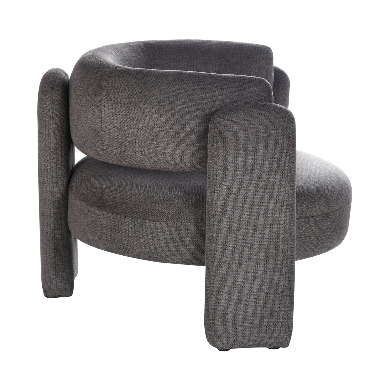 Grey Fabric Barrel Chair