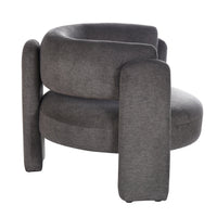 Grey Fabric Barrel Chair