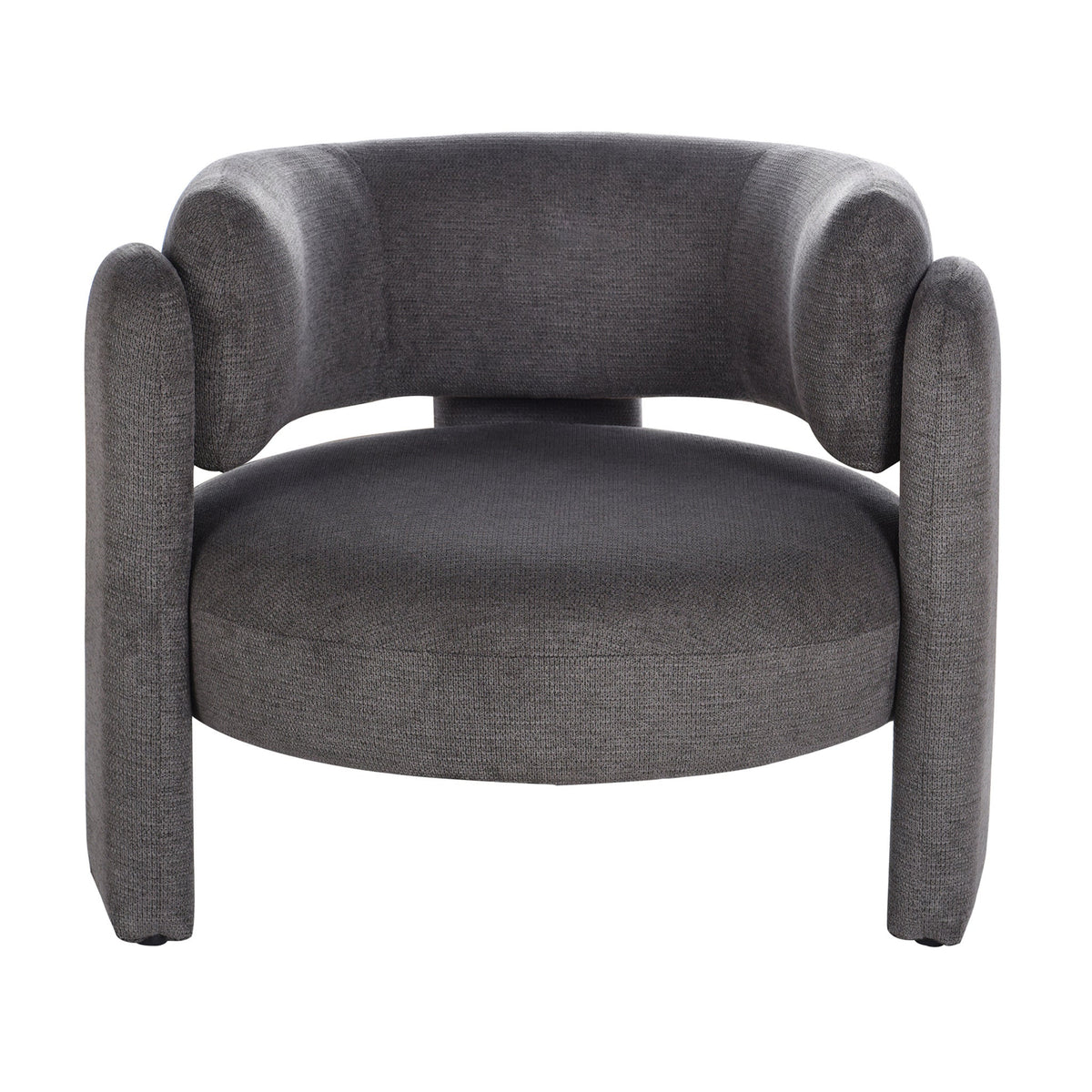 Grey Fabric Barrel Chair