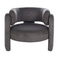 Grey Fabric Barrel Chair